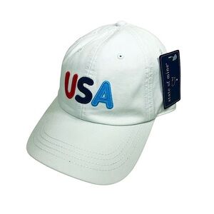 USA State of Mine Mens White Relaxed Fit Adjustable Strapback Baseball Hat OS
